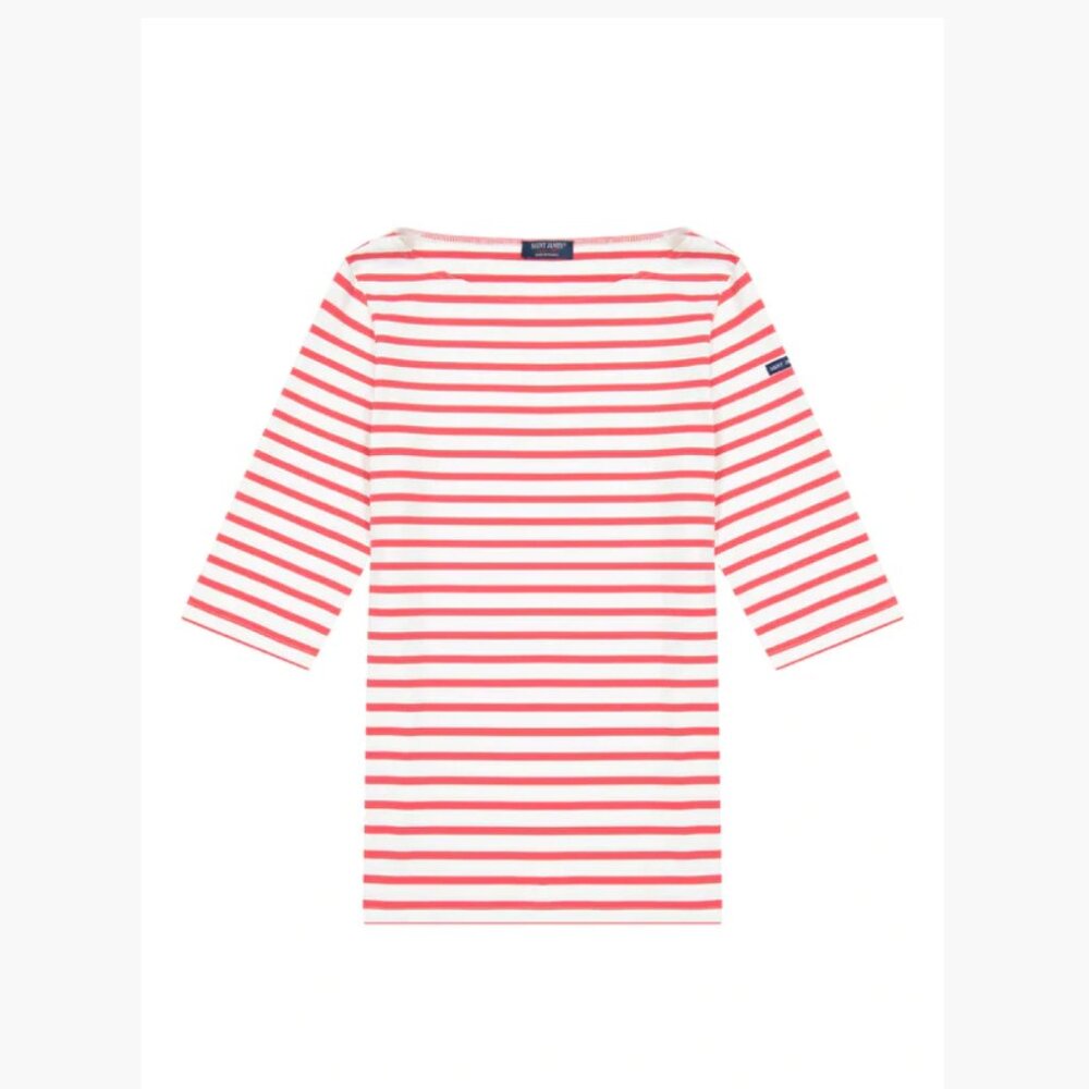 Pre-Loved  SAINT JAMES Garde Cote III pink/white Striped T-Shirt - Size 6 US